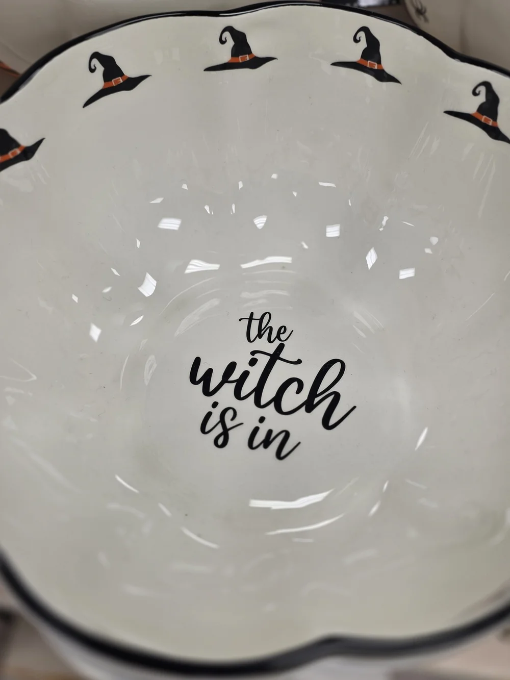 Festive Ceramic Halloween Witch Hat Candy Bowl-NWT